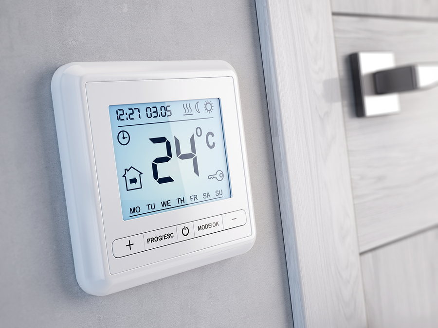 Modern digital programmable Thermostat - 3d render