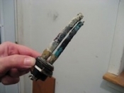 An example of a burned water heater heating element