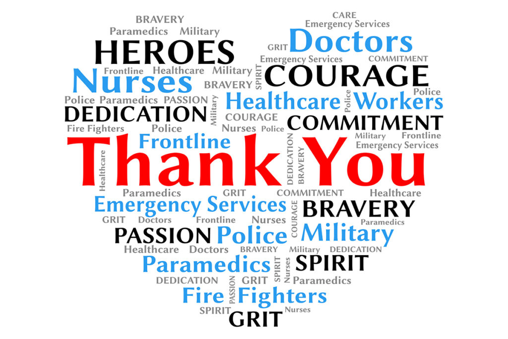 Word collage with "Thank You" highlighted
