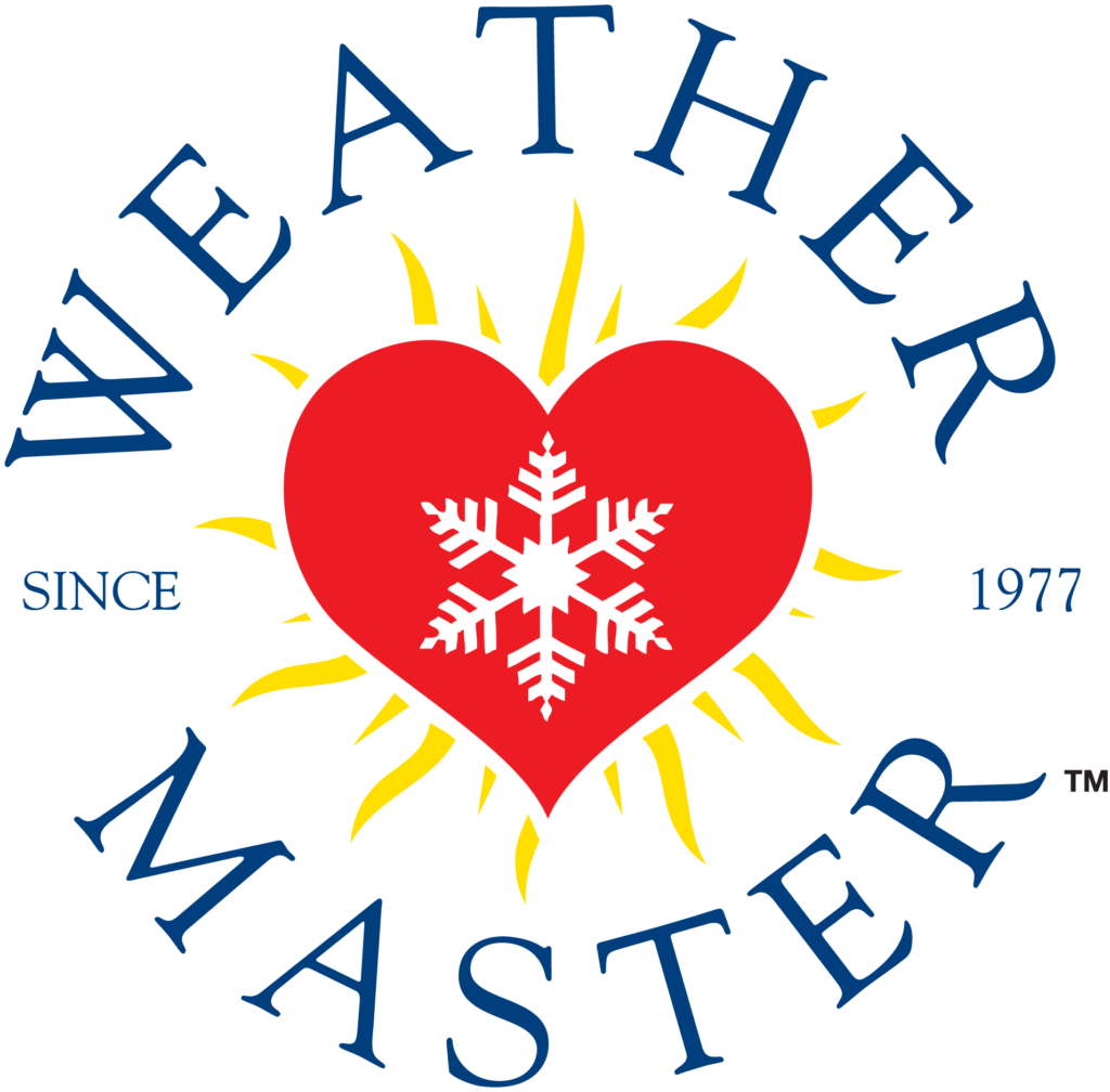 The Weather Master logo with a heart in the middle