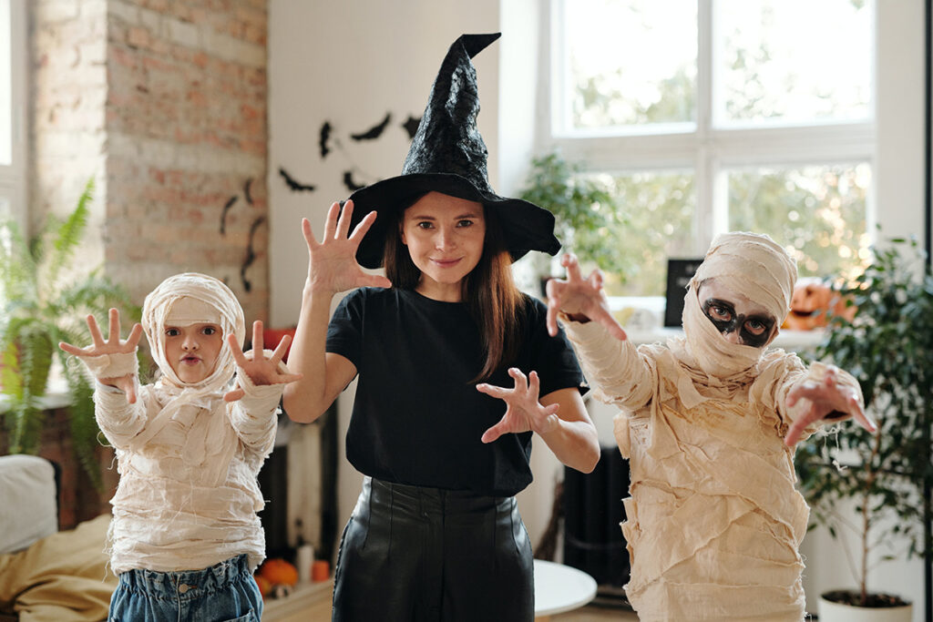 Kids dressed up for Halloween