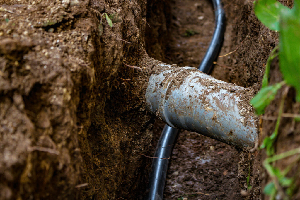 Seven different plumbing pipes